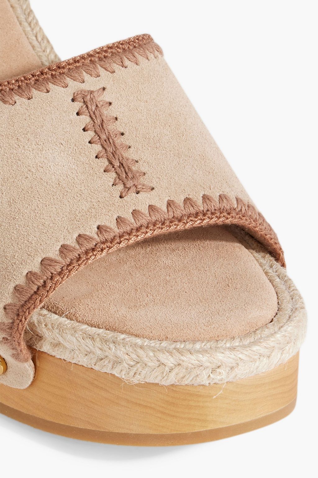 VERONICA BEARD Hannalee jute-trimmed suede platform mules