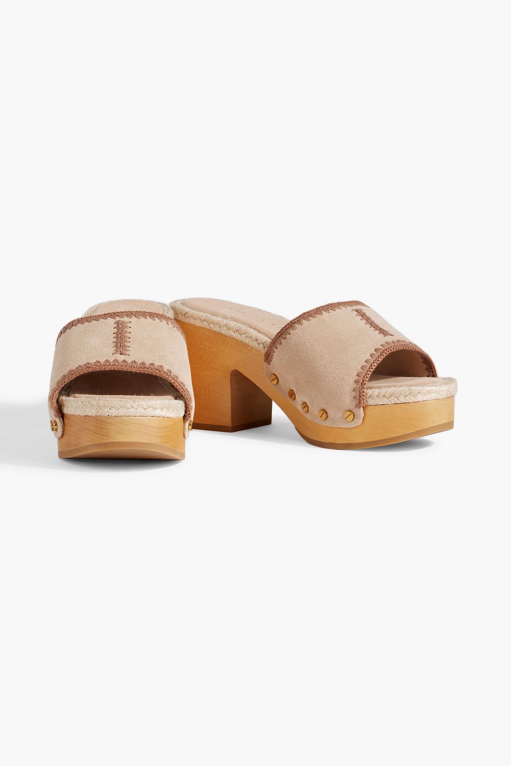 VERONICA BEARD Hannalee jute-trimmed suede platform mules