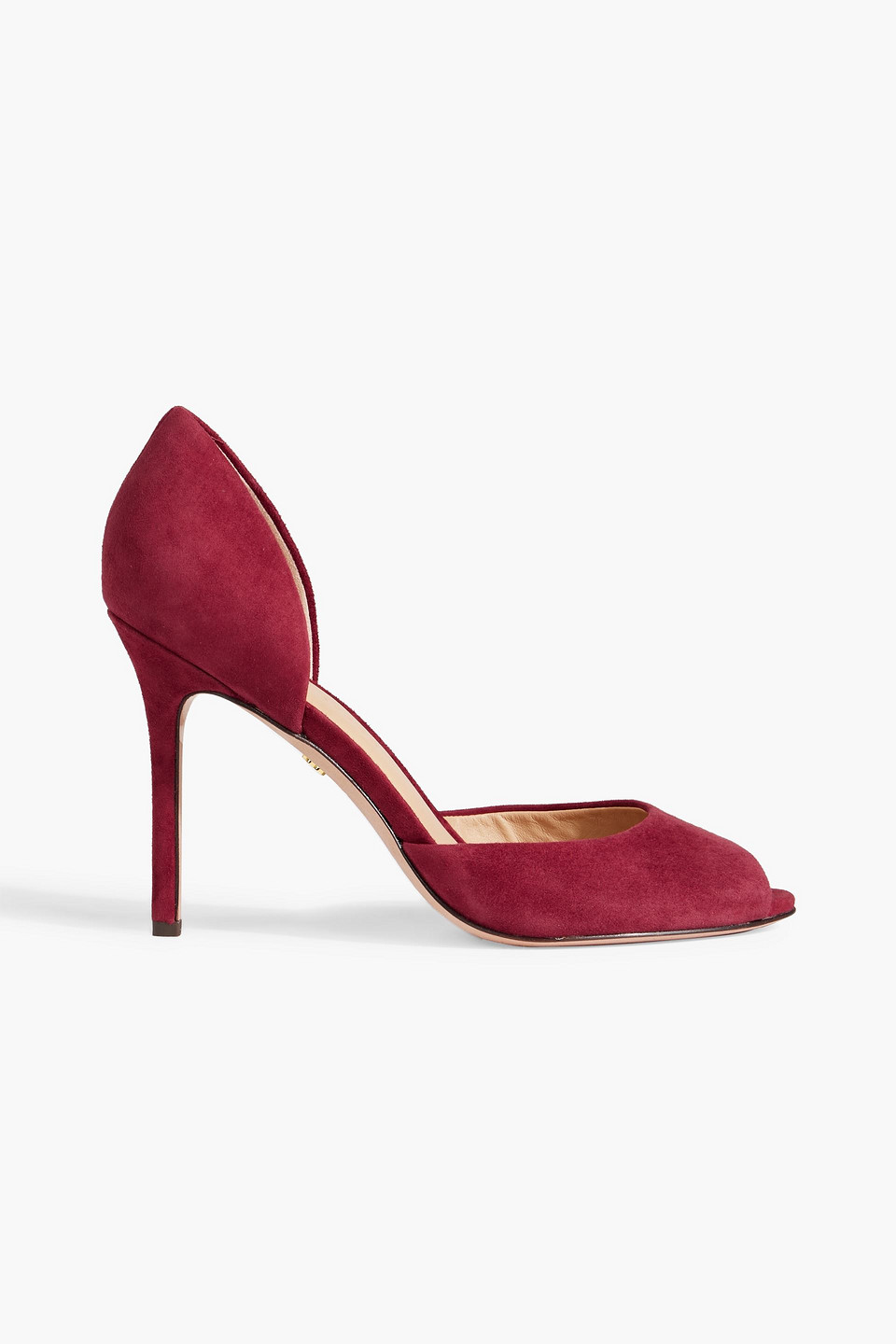 Veronica Beard Gadot Suede Peep-toe Pumps In Crimson