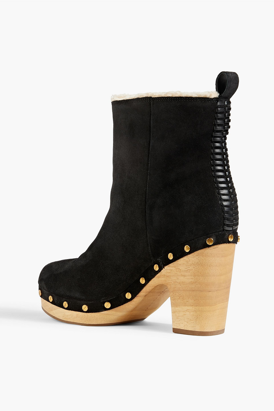 Shop Veronica Beard Daxi Shearling Ankle Boots In Black