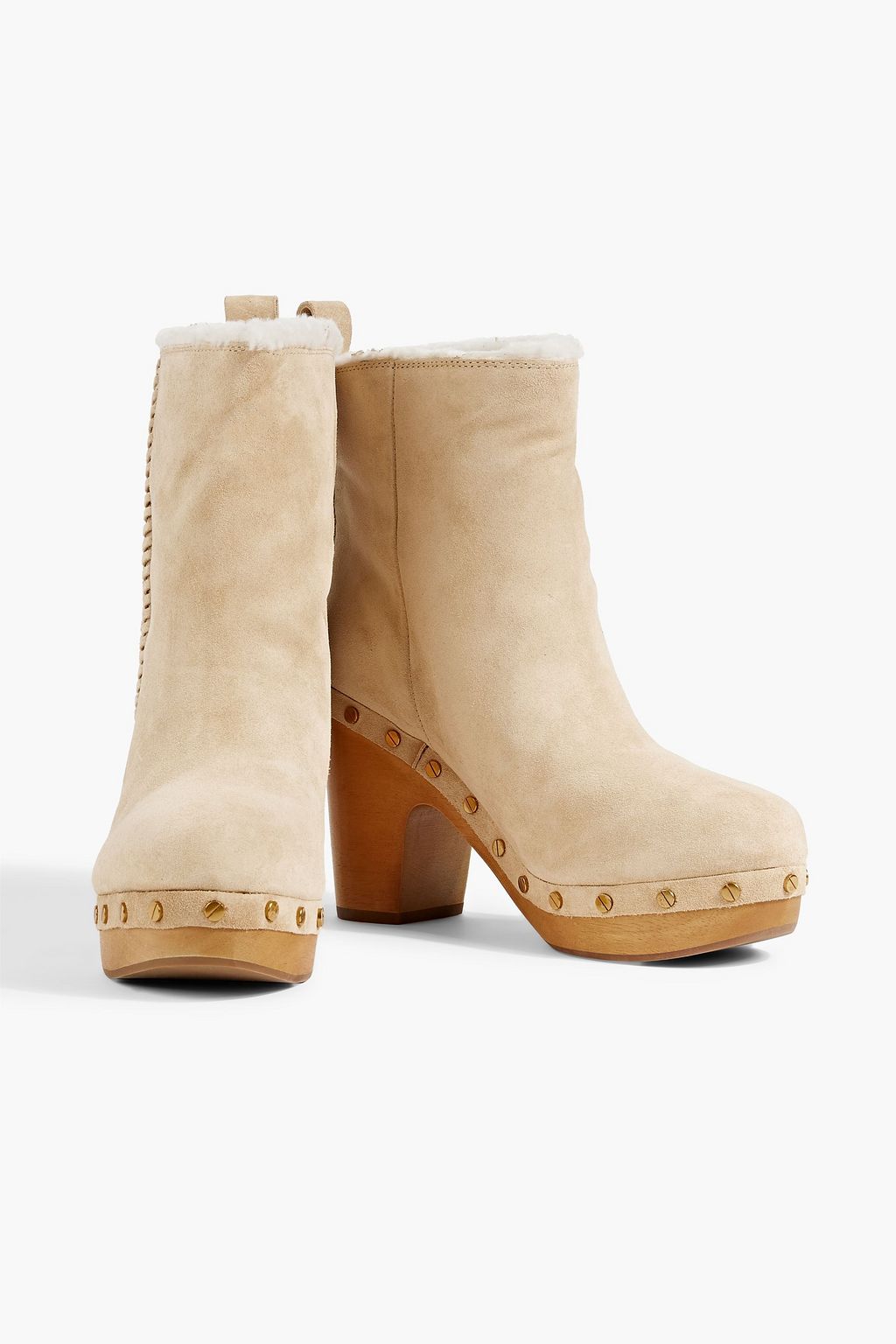 VERONICA BEARD Daxi studded shearling ankle boots