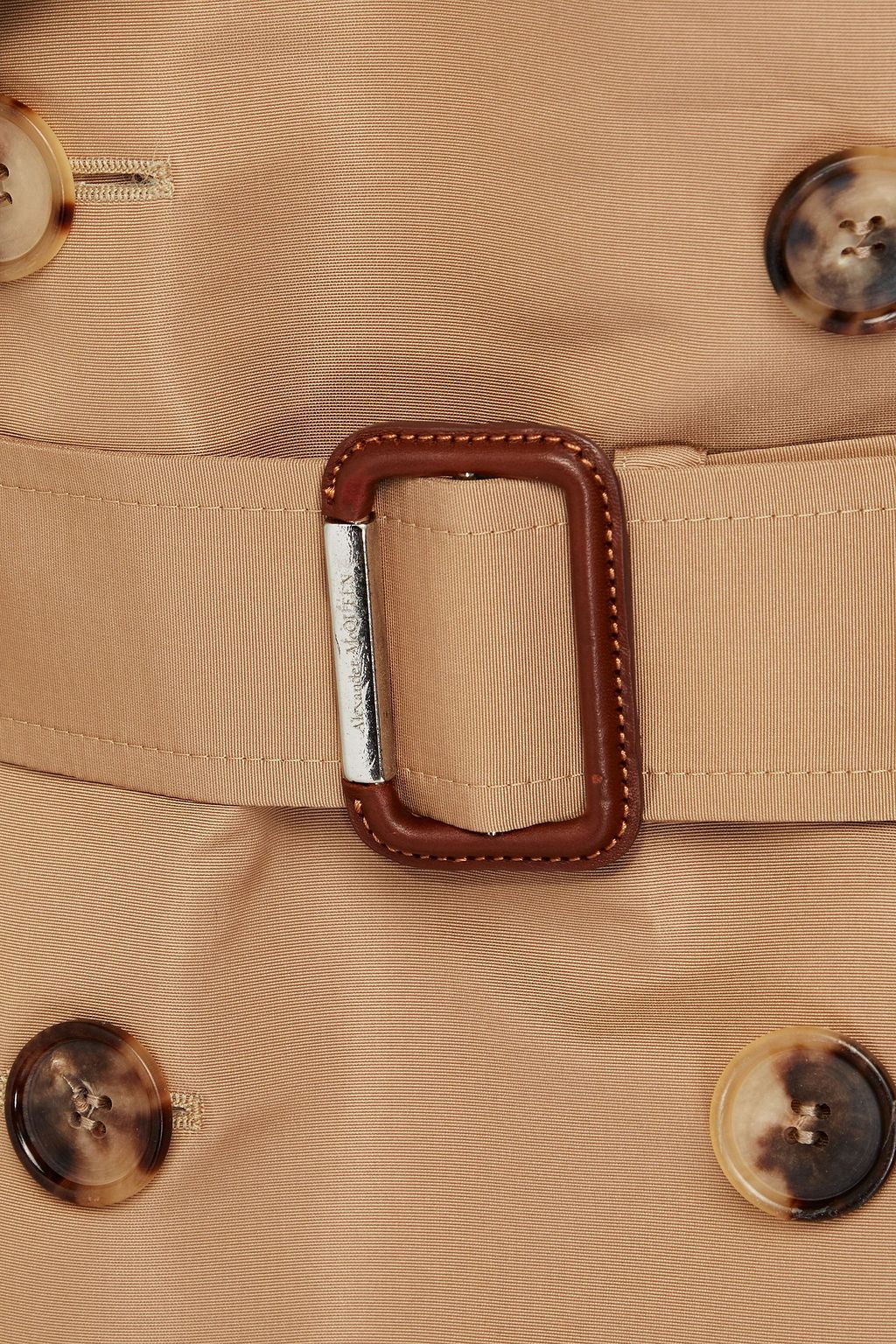 MCQUEEN Double-breasted gaberdine trench coat