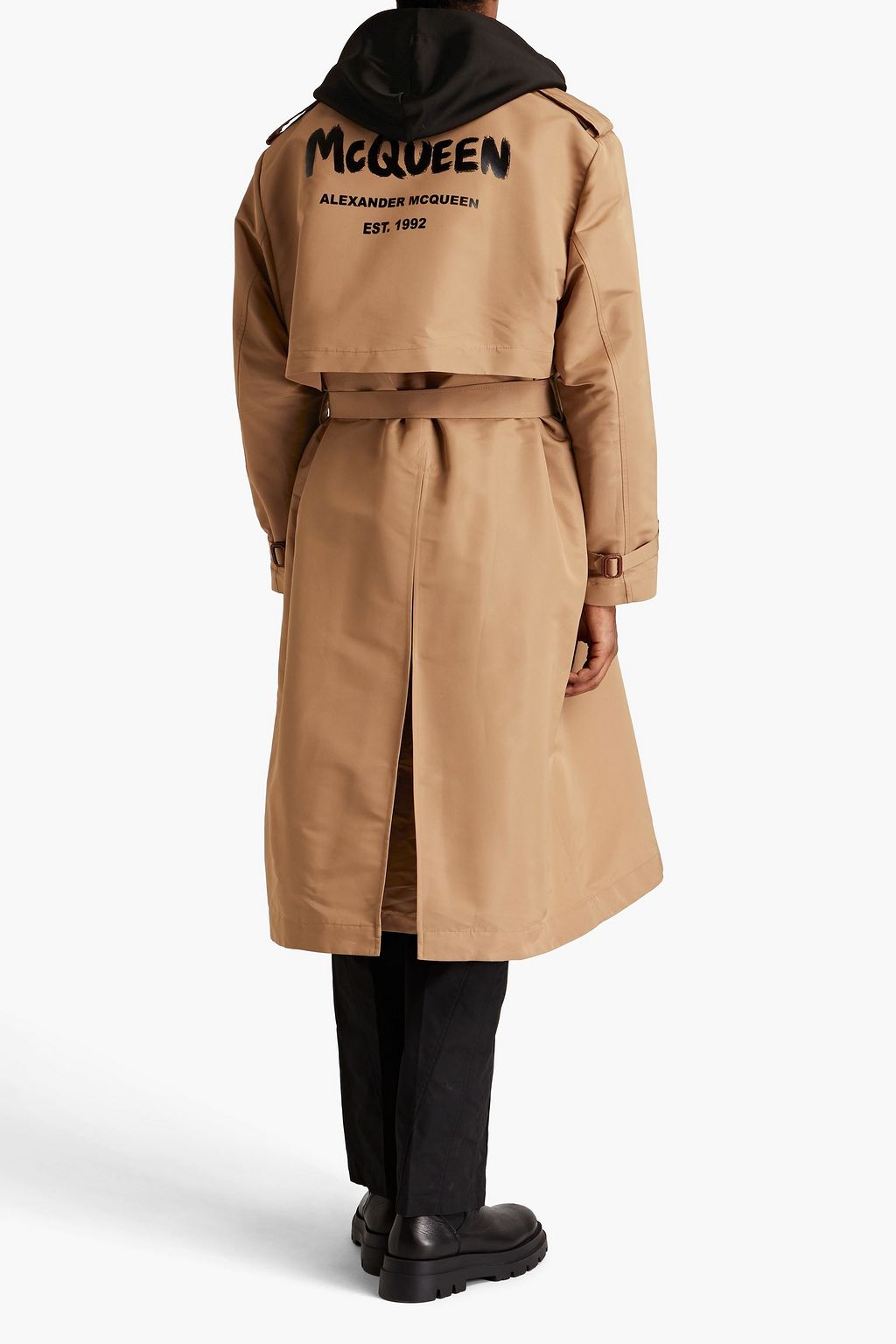 MCQUEEN Double-breasted gaberdine trench coat