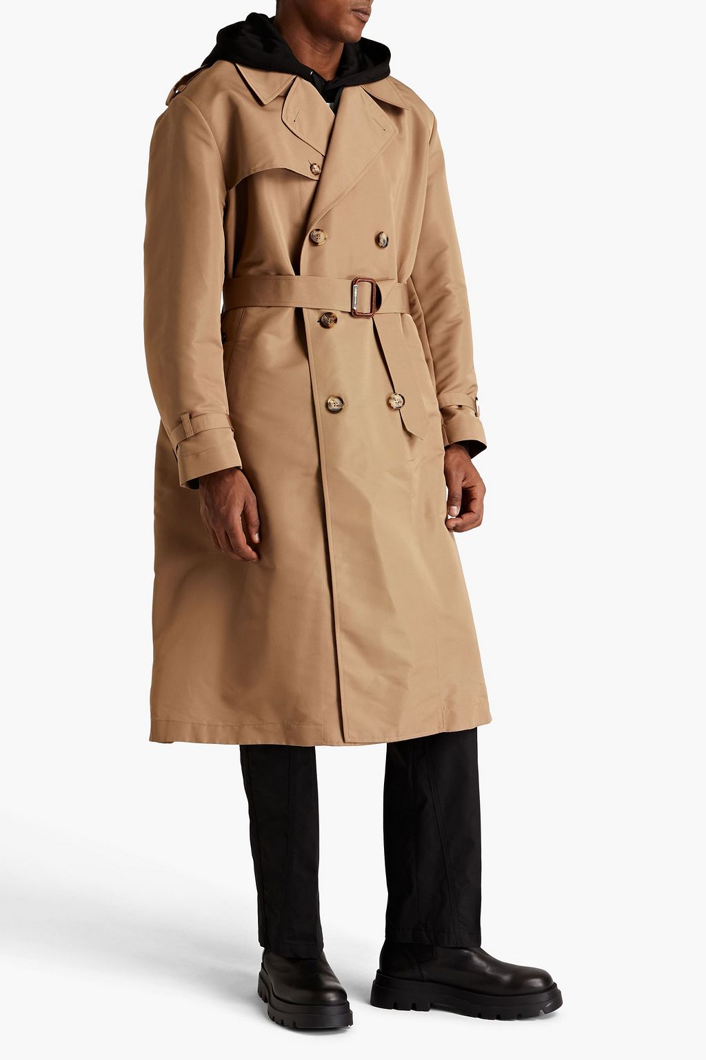 MCQUEEN Double-breasted gaberdine trench coat
