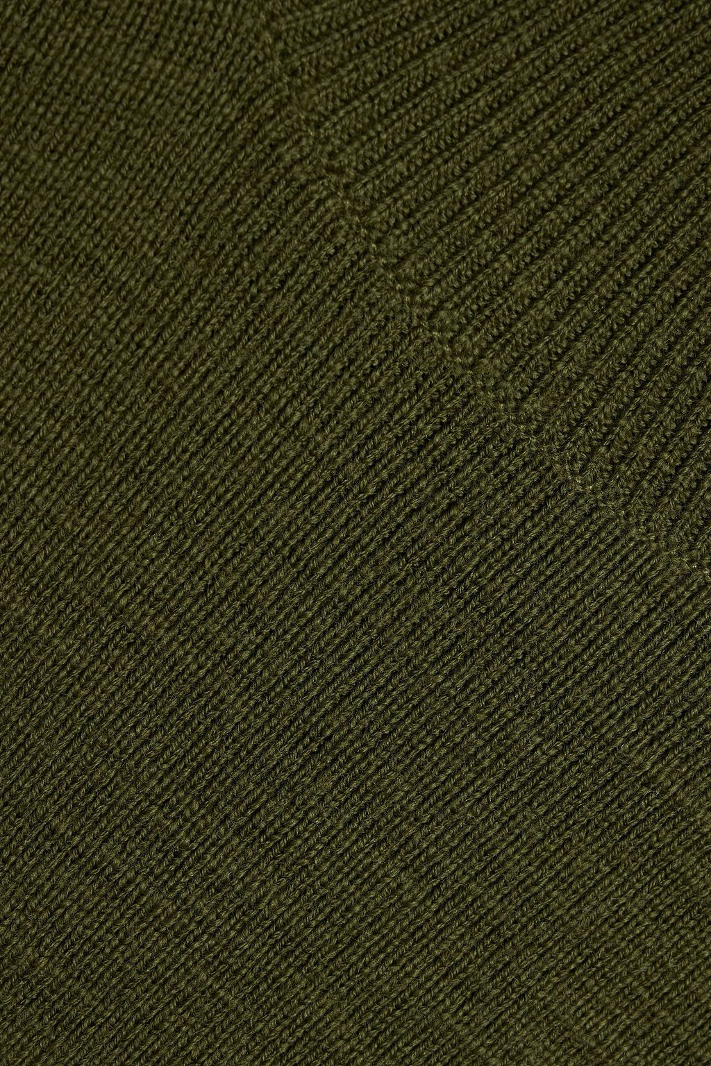 VERONICA BEARD Banner button-detailed merino wool turtleneck mini dress