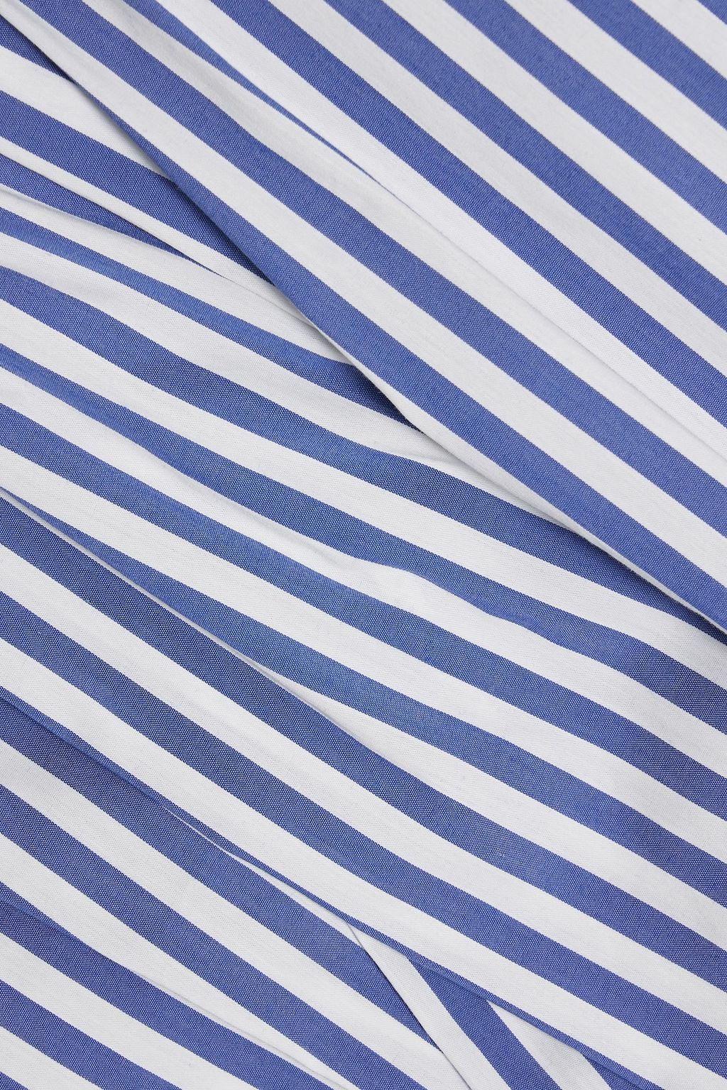 VERONICA BEARD Baylor pleated striped cotton-blend poplin shirt
