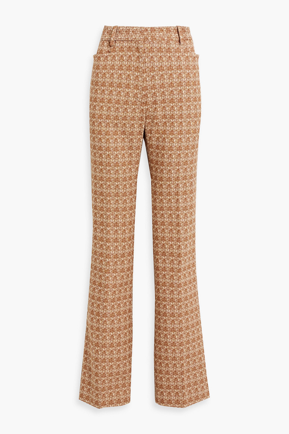 Victoria Beckham Cotton-blend jacquard bootcut pants