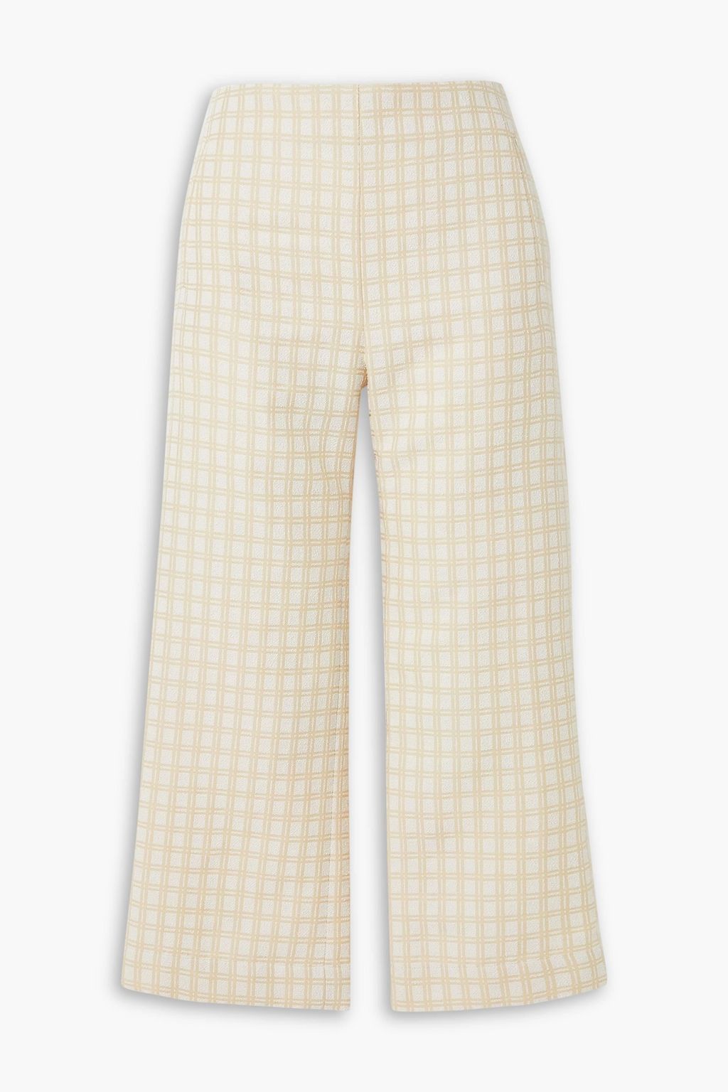 LISA MARIE FERNANDEZ Cropped checked cotton-blend bouclé-jacquard ...