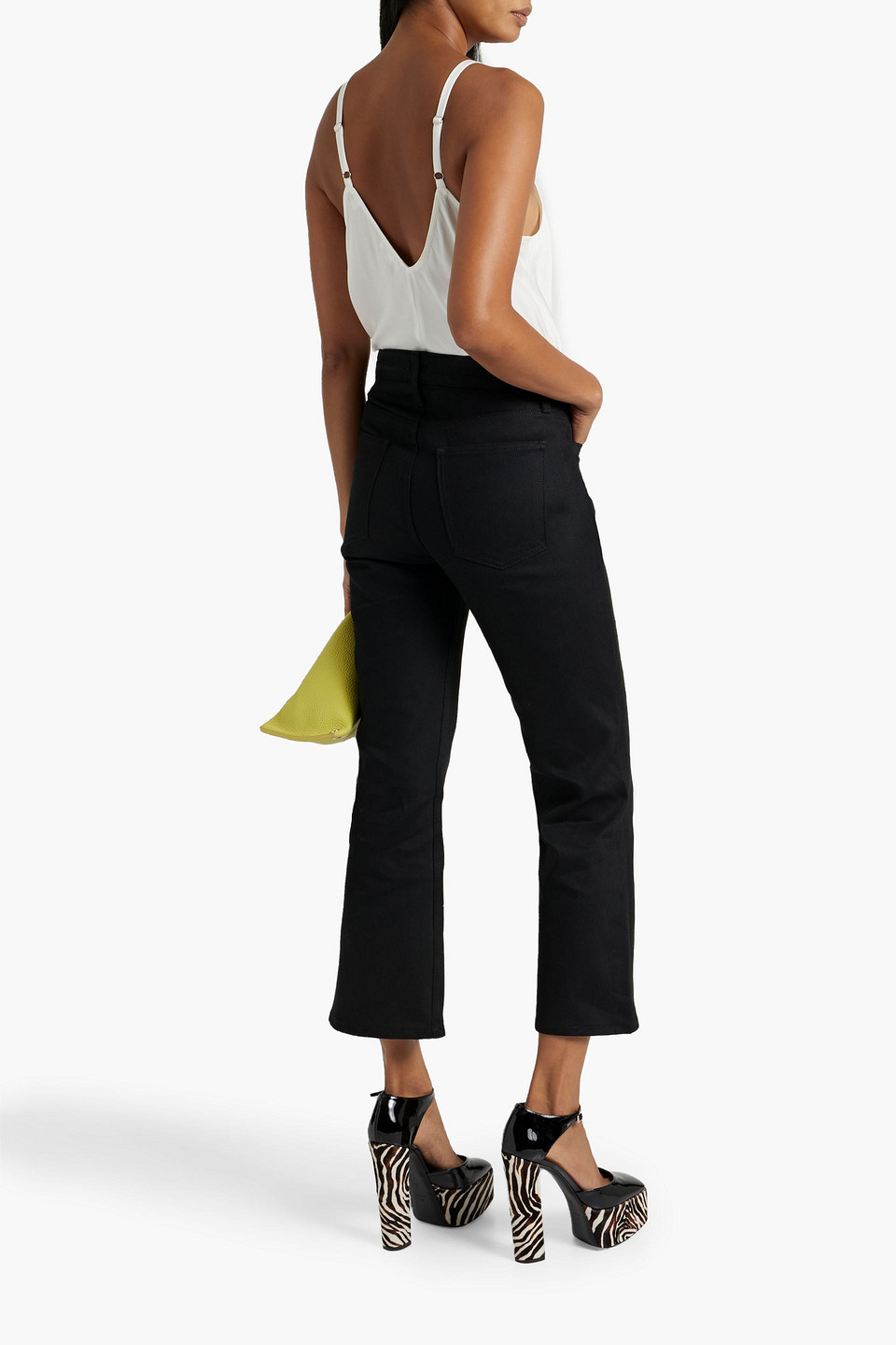 Shop A.l.c Tate High-rise Kick-flare Jeans In Black