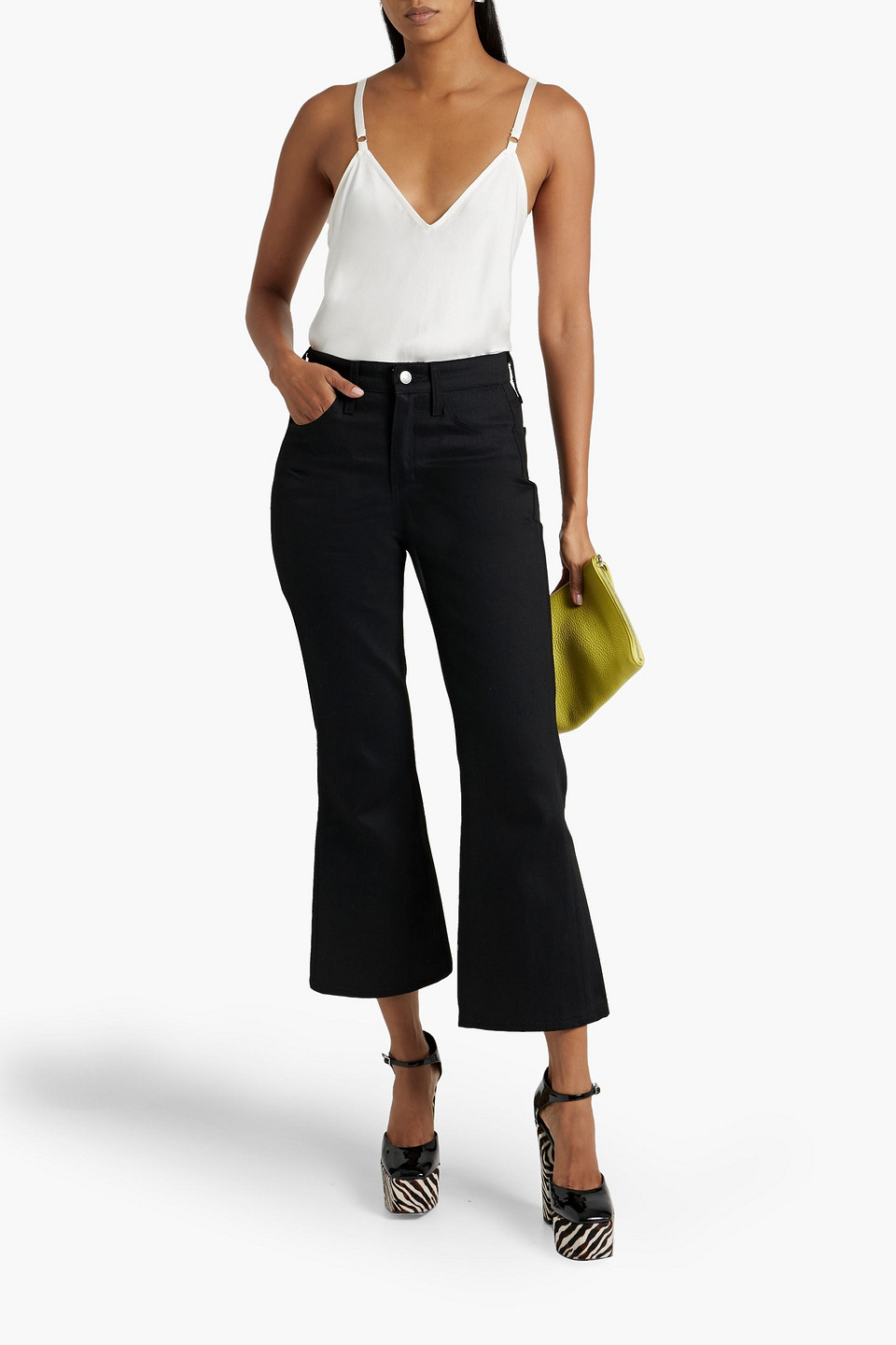 Shop A.l.c Tate High-rise Kick-flare Jeans In Black