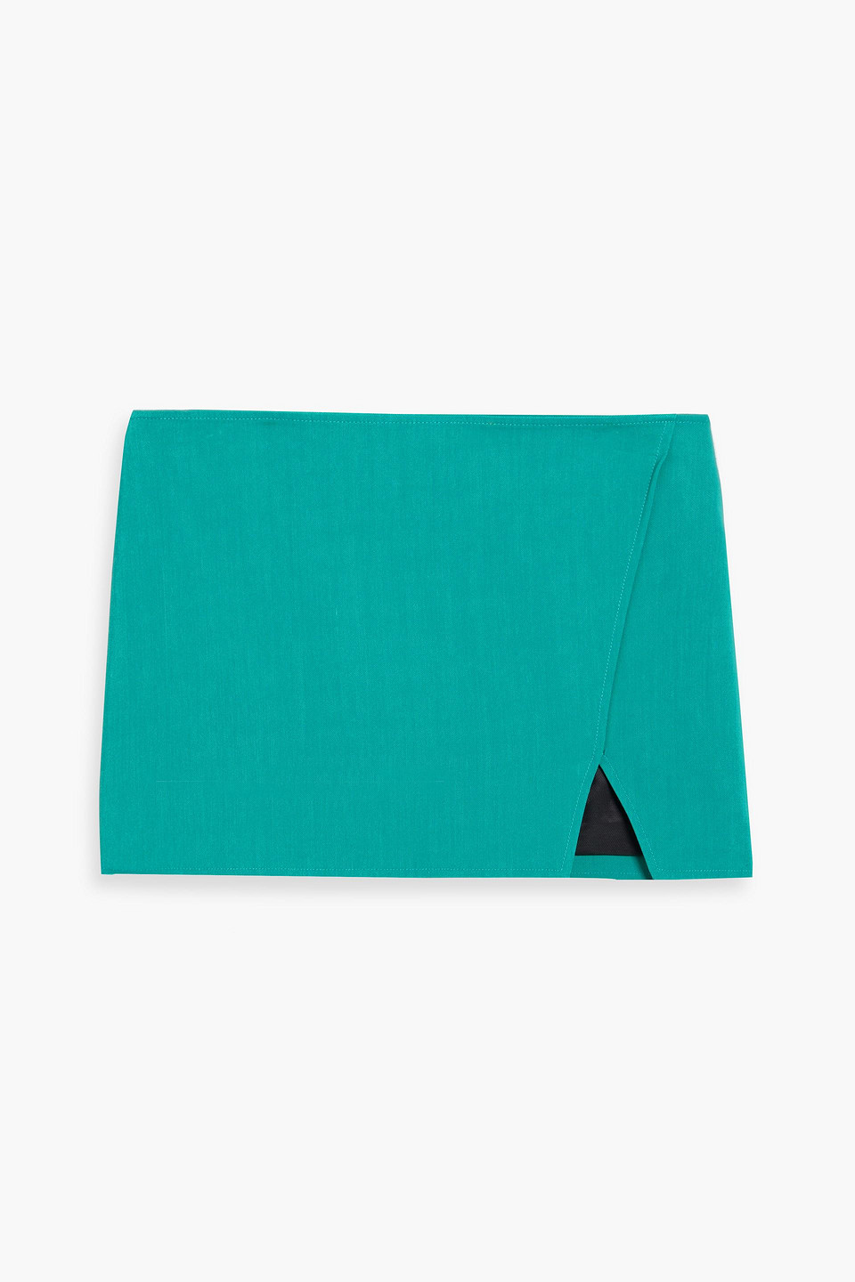 Shop A.l.c Rylee Wrap-effect Twill Mini Skirt In Teal