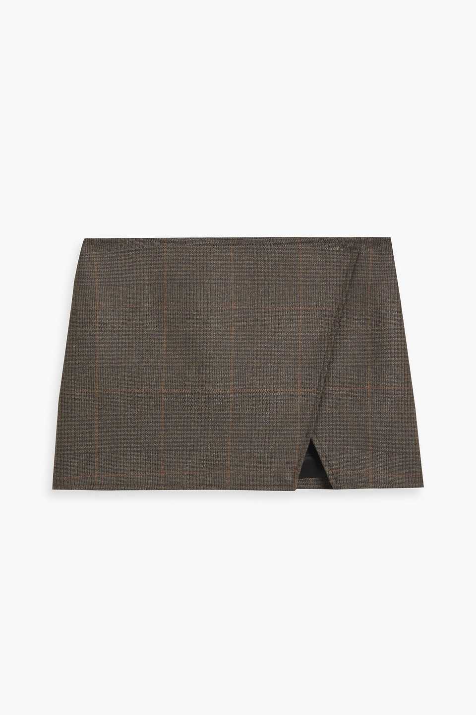 A.L.C RYLEE WRAP-EFFECT CHECKED TWEED MINI SKIRT