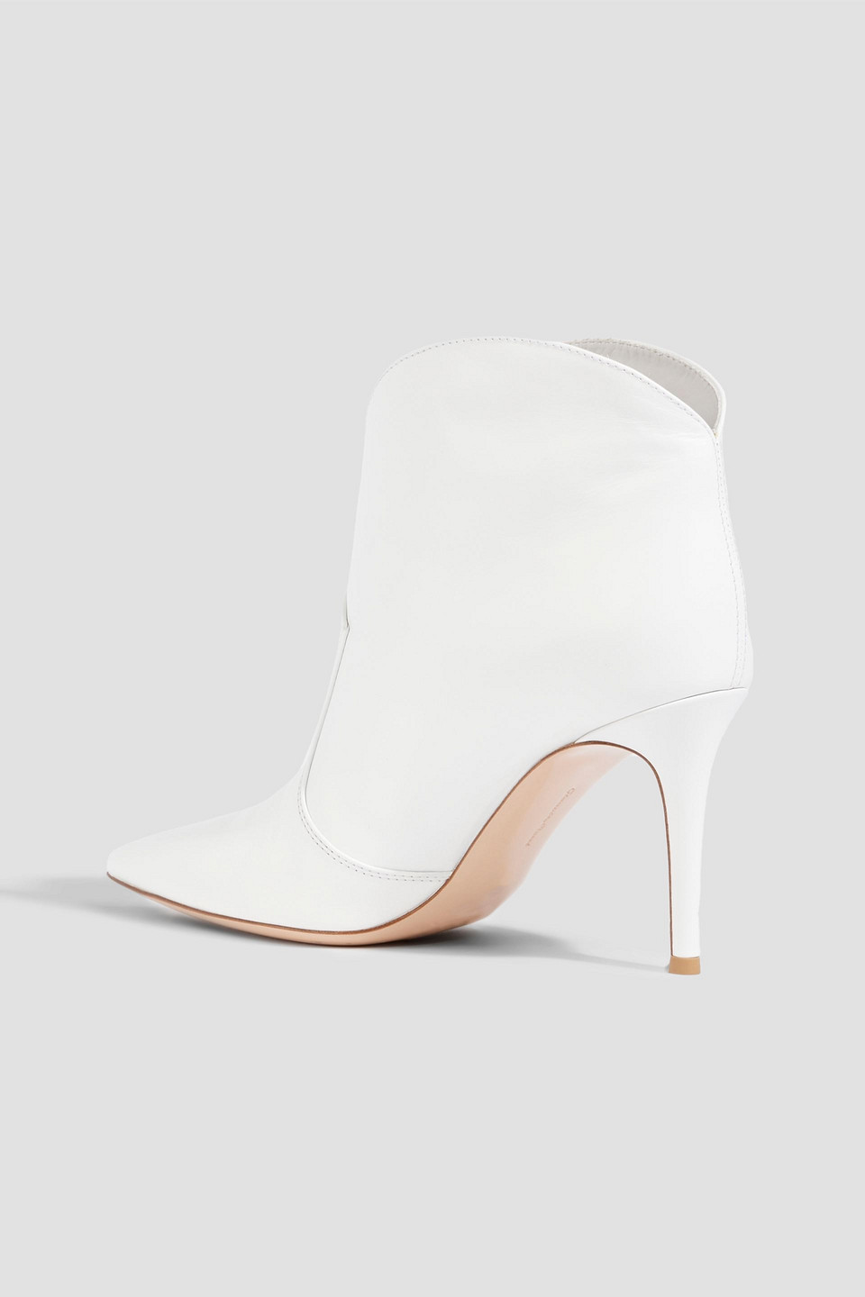 Shop Gianvito Rossi Mable Leather Ankle Boots In White