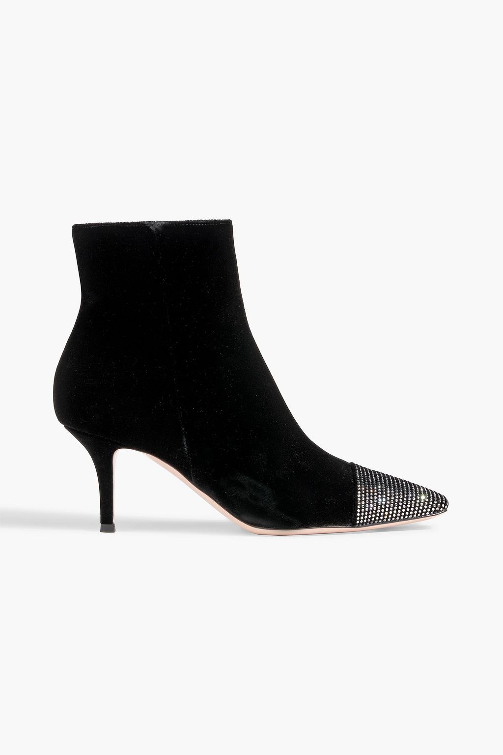 Arabella crystal embellished velvet ankle boots black EU 36