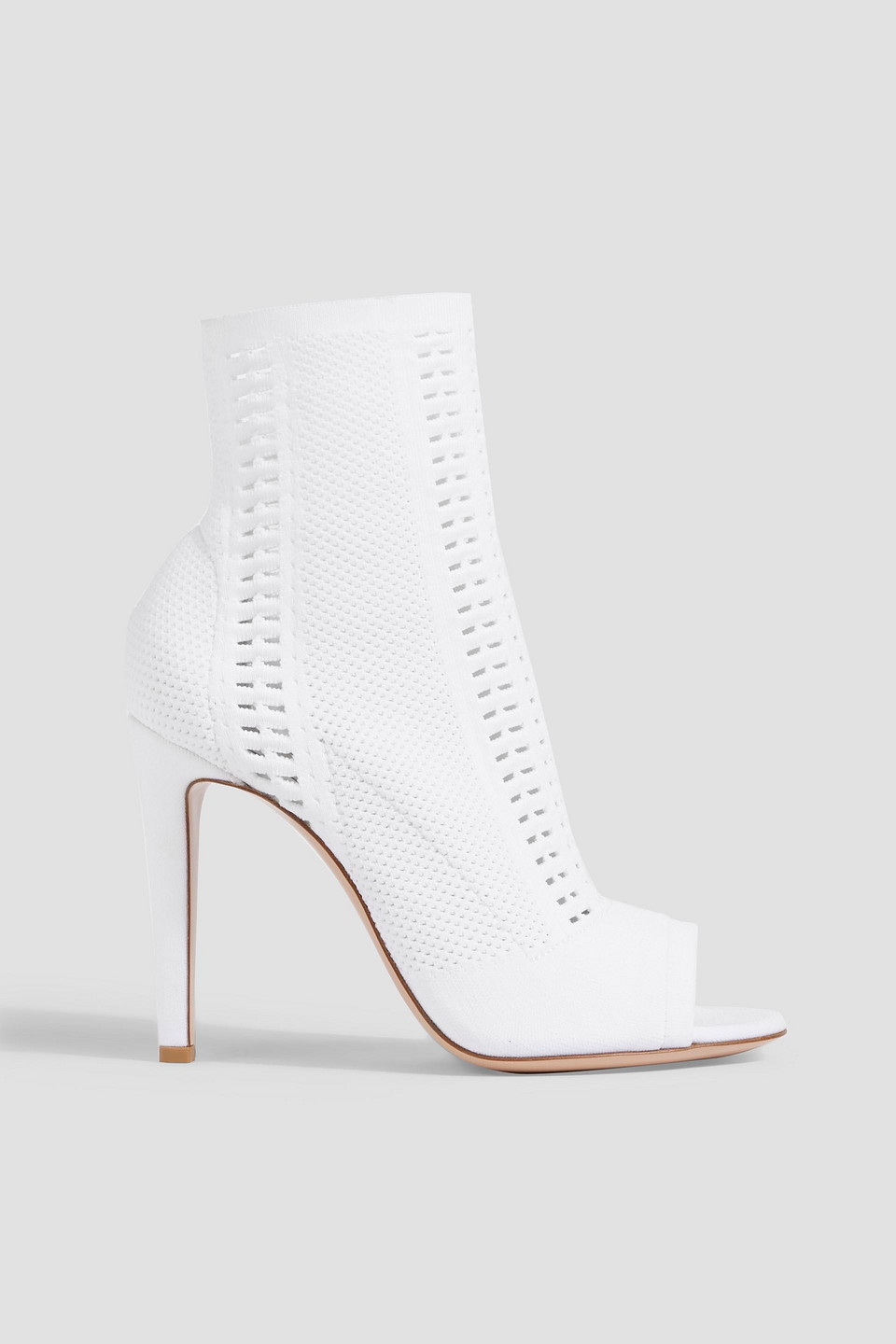 Gianvito Rossi Vires Stretch-knit Ankle Boots In White