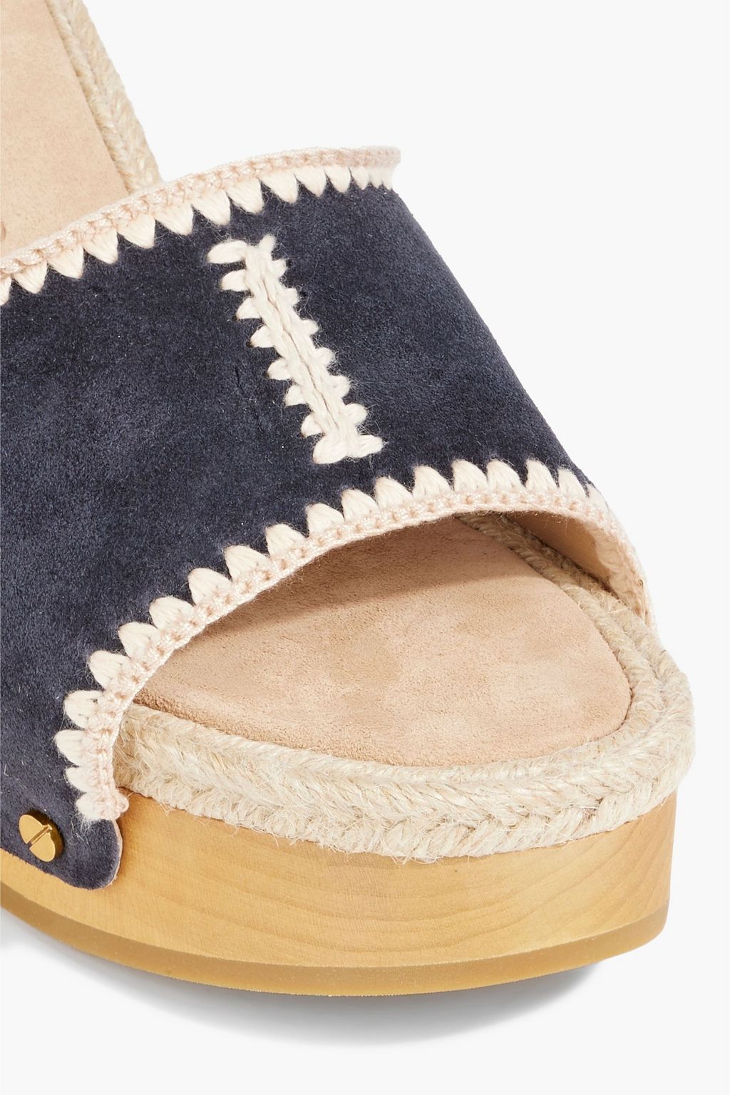 VERONICA BEARD Hannalee jute-trimmed suede platform mules
