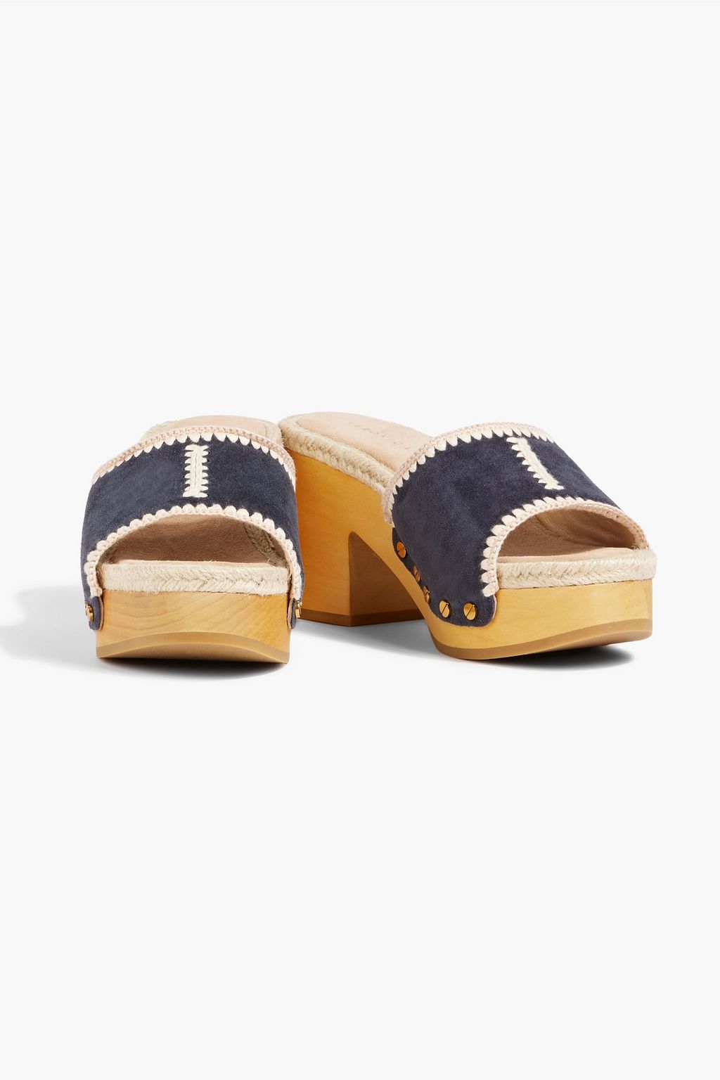 VERONICA BEARD Hannalee jute-trimmed suede platform mules