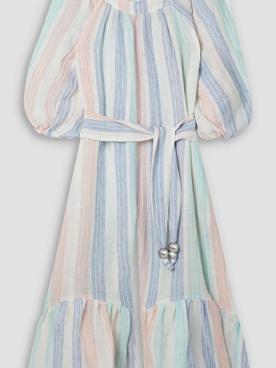 laure cropped striped linen-blend gauze jumpsuit