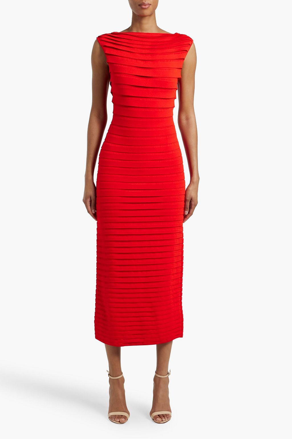ALAÏA ストレッチニット ミディワンピース レーザーカット