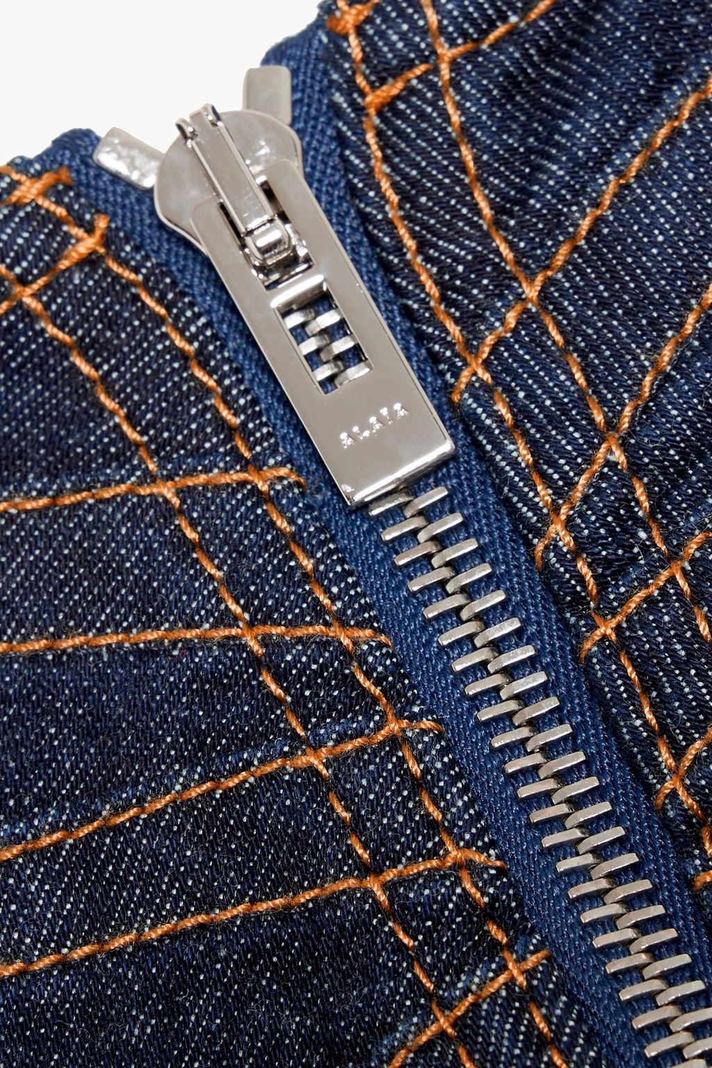 ALAÏA Paneled denim dress