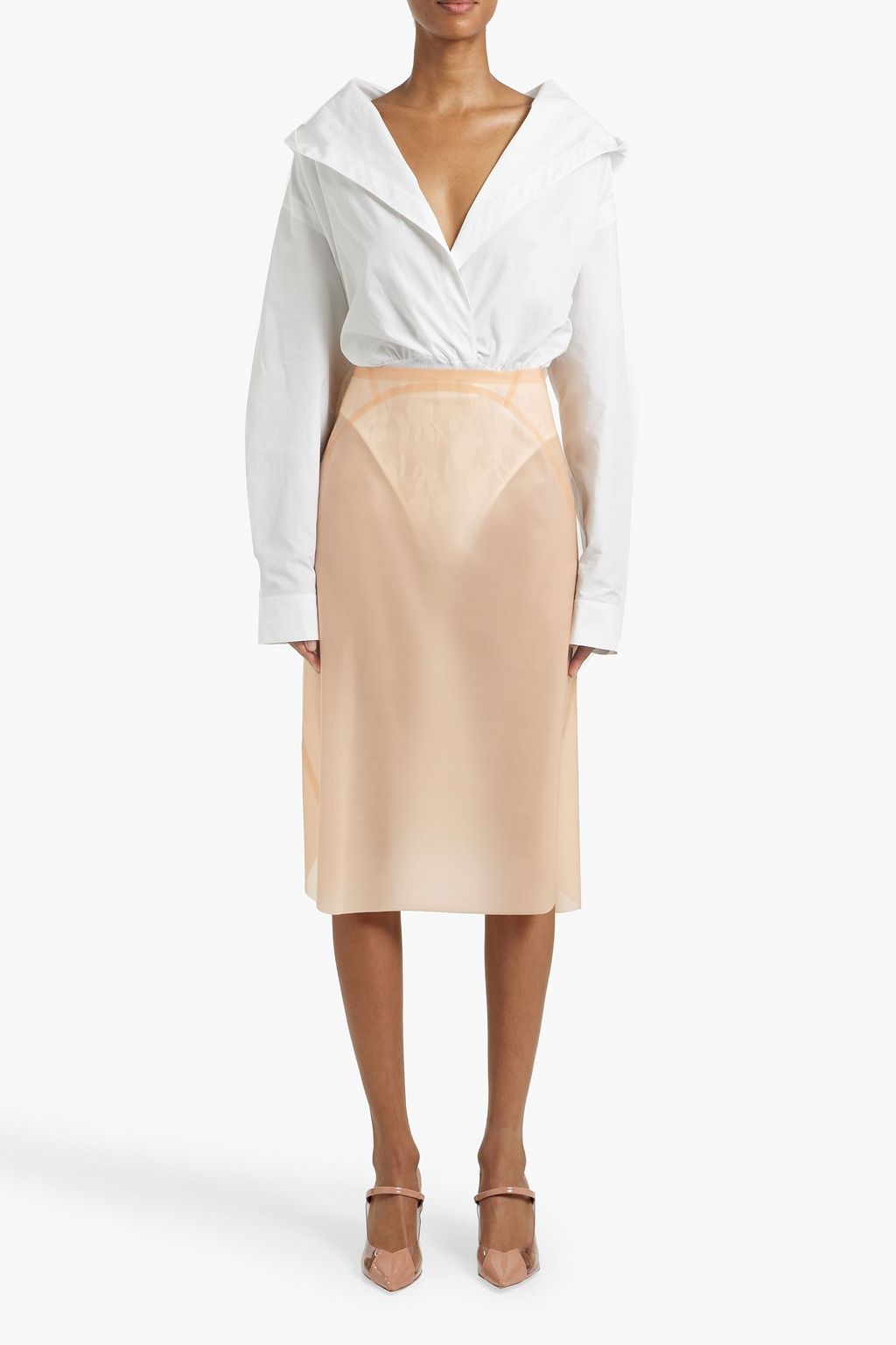 ALAÏA ラテックス ミディスカート