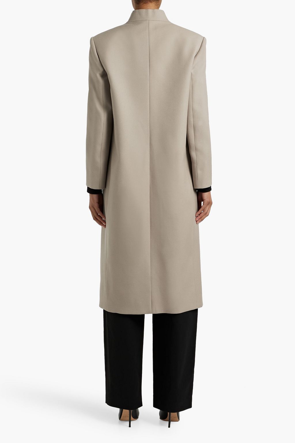 ALAÏA Button-embellished wool-gabardine coat