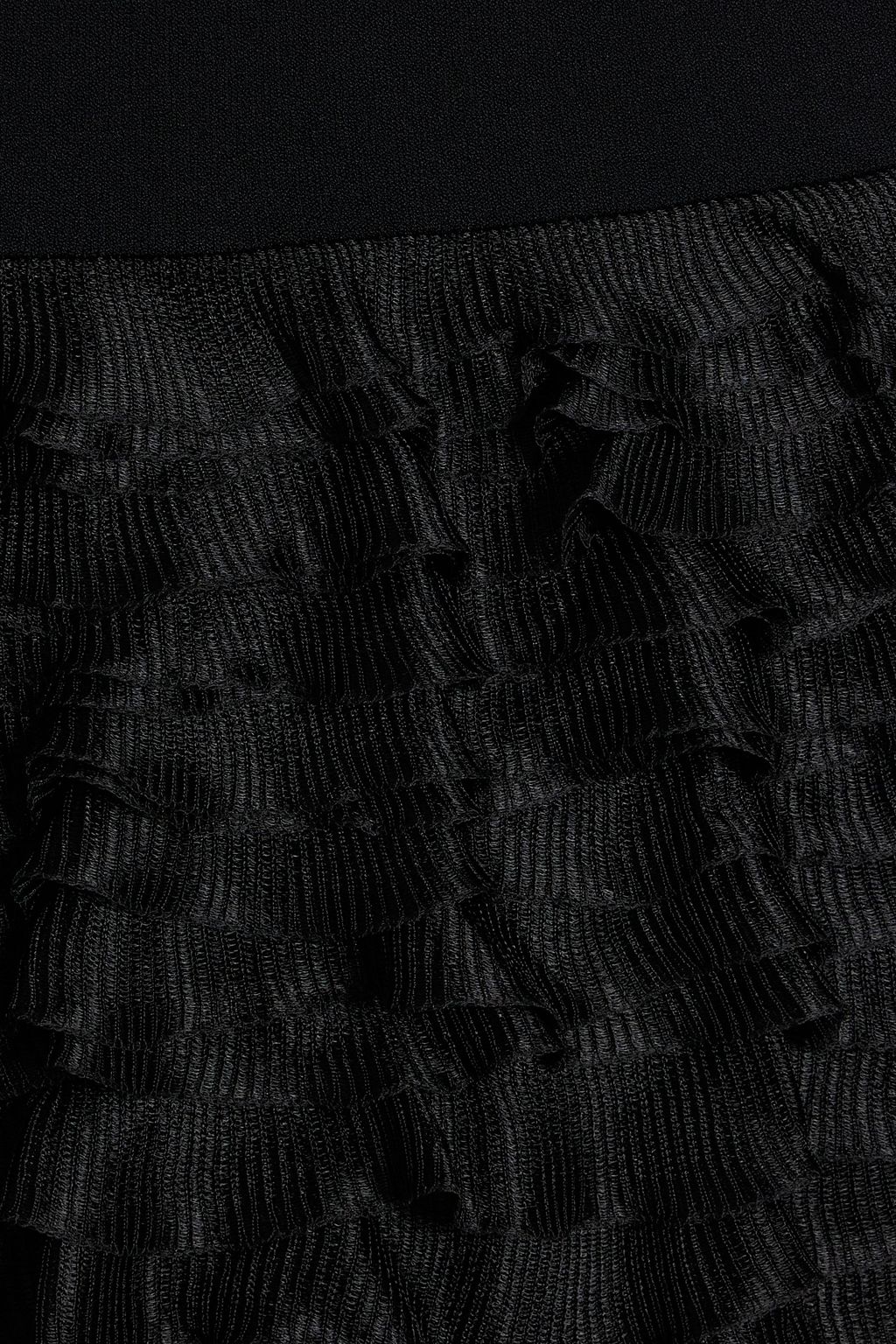 ALAÏA Ruffled ribbed and stretch-knit turtleneck mini dress