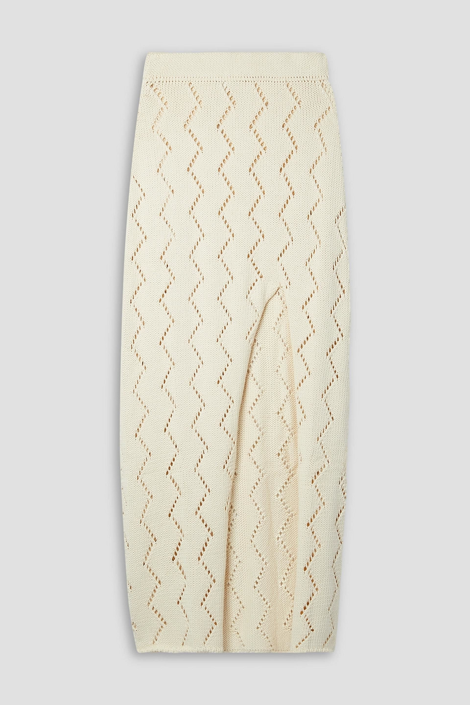 Lauryn pointelle-knit cotton maxi skirt