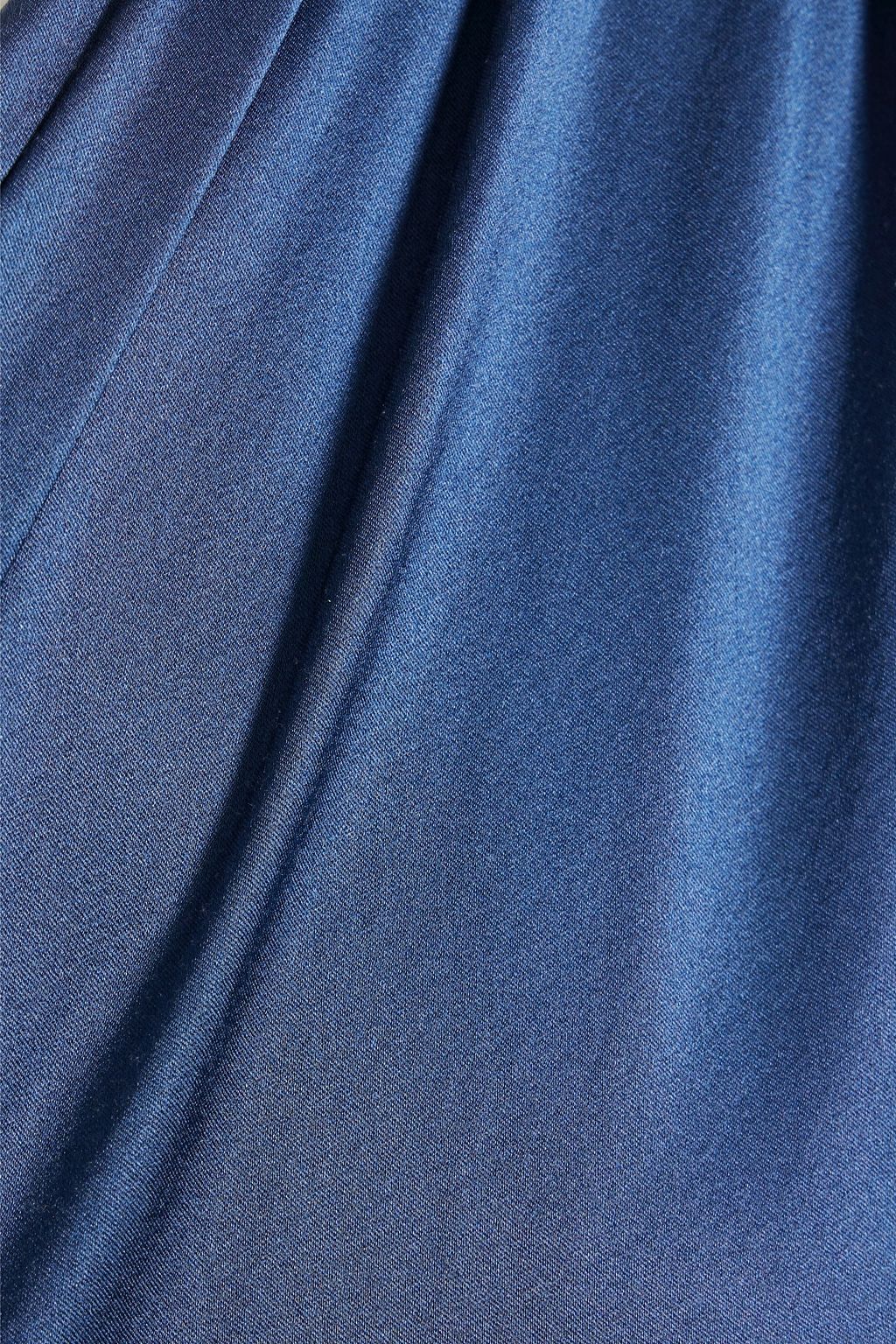 SAFIYAA One-sleeve draped silk-satin maxi dress