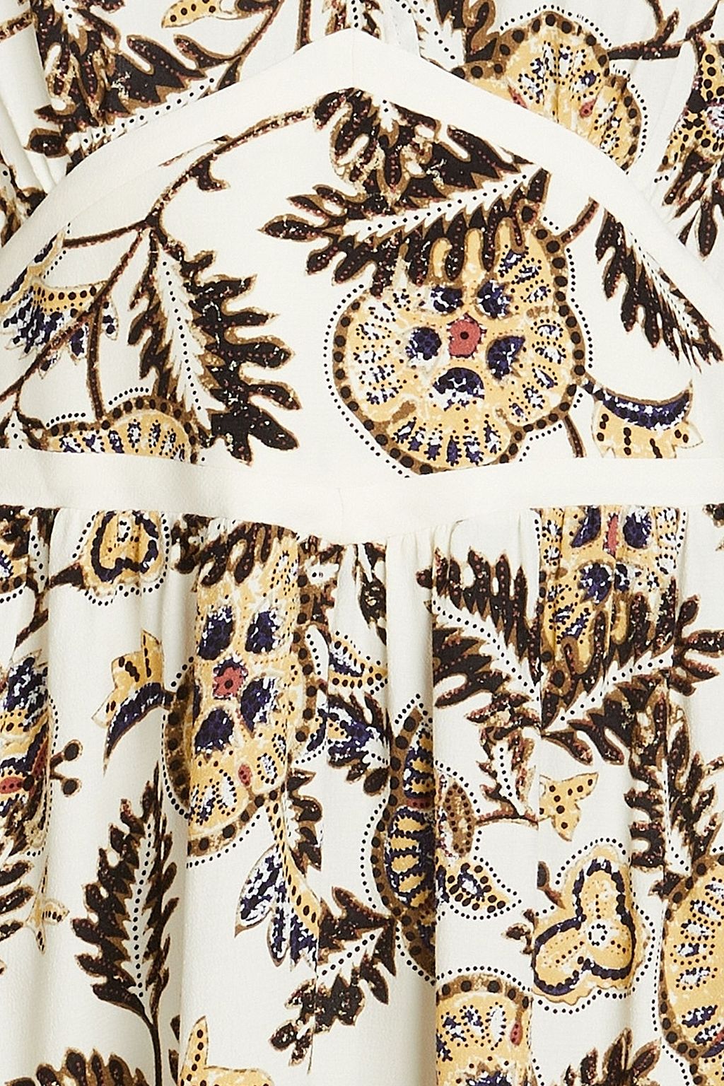 BA&SH Vienne bedrucktes Midikleid aus Crêpe mit Raffung