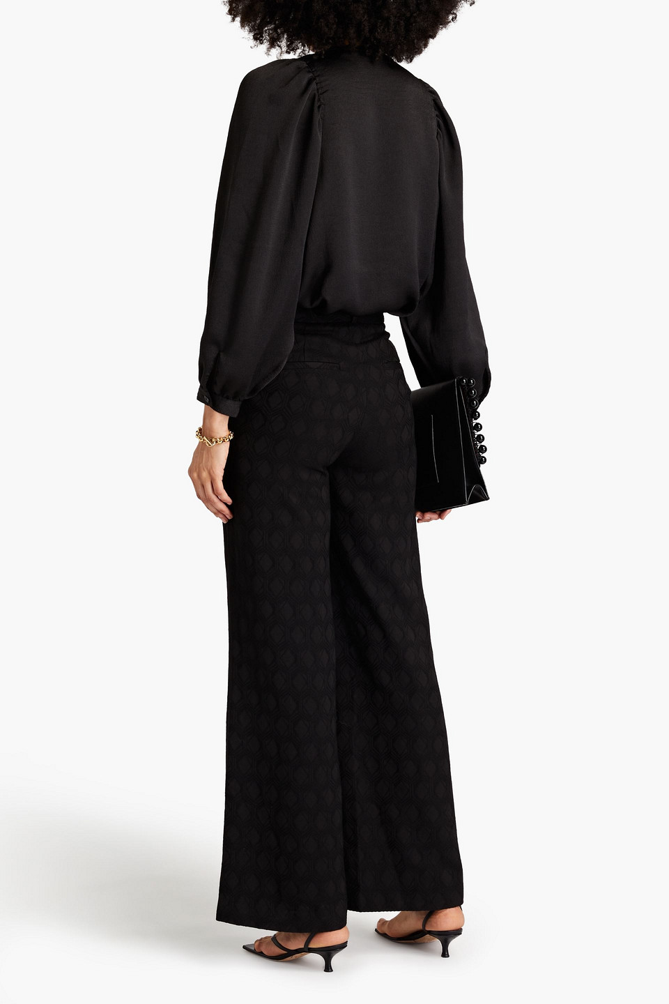 BA&SH REBECA HAMMERED SATIN-CREPE BLOUSE