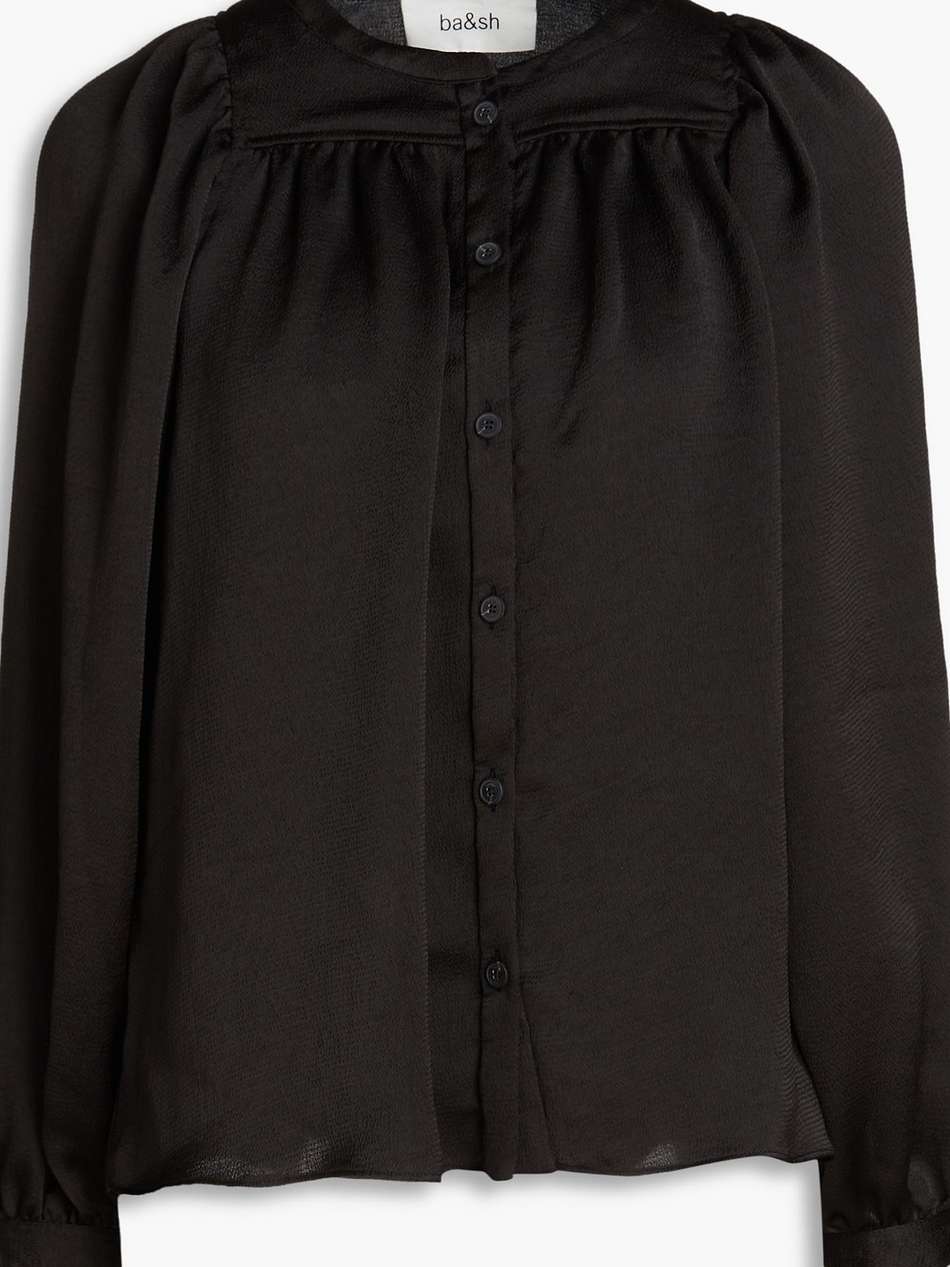 rebeca hammered satin-crepe blouse