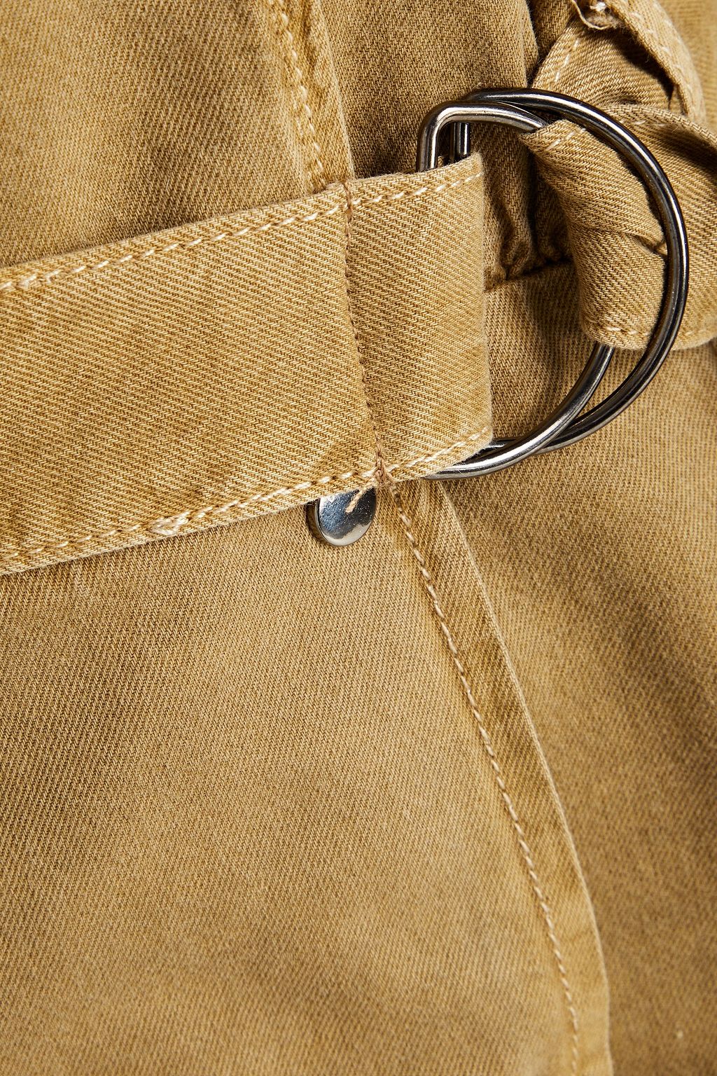 BA&SH Driss Minikleid aus Twill aus einer Baumwoll-Leinenmischung mit Gürtel