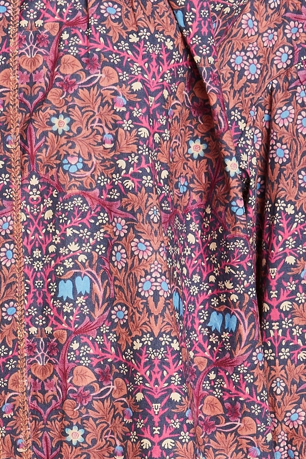BA&SH Ulysse gathered floral-print cotton-poplin blouse