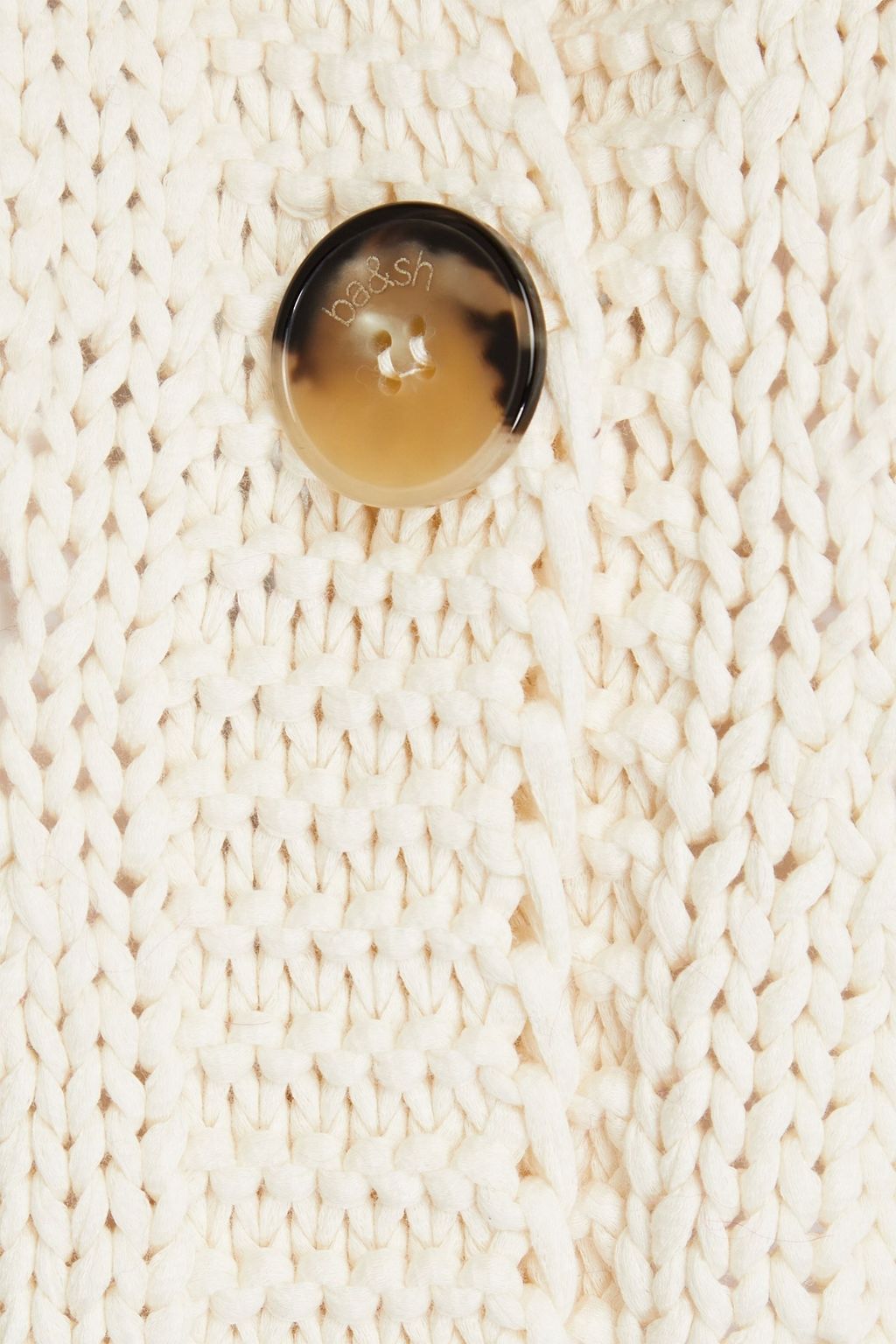 BA&SH Pointelle-knit cotton cardigan