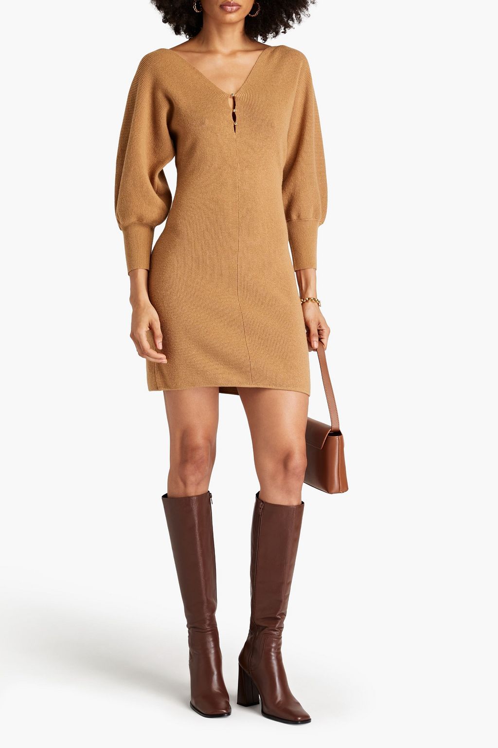 BA&SH Hazia ribbed-knit mini dress