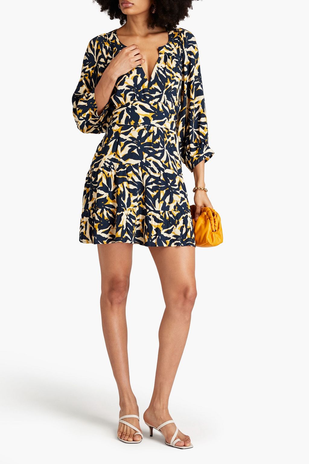 BA&SH Printed crepe mini dress