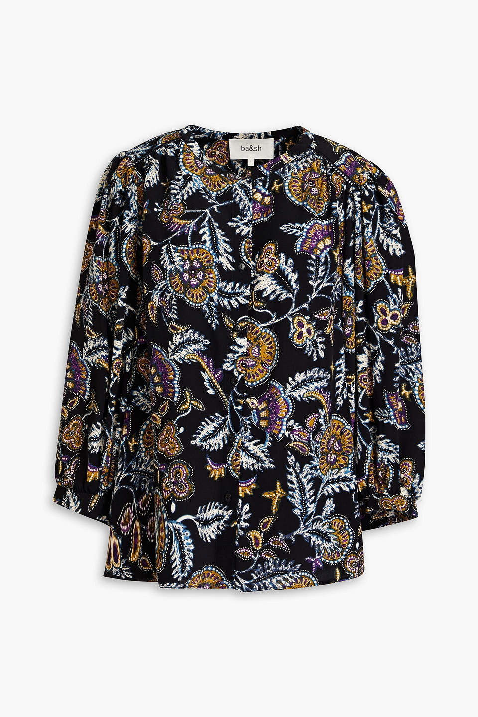 Ba&sh Valska Paisley-print Crepe Shirt In Black