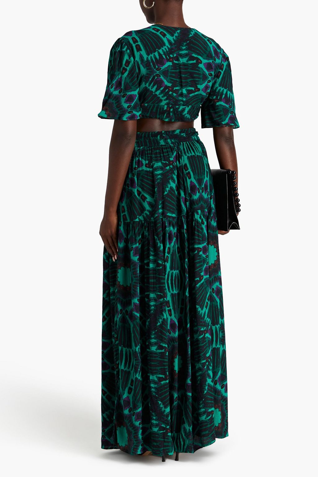 BA&SH Candy Maxikleid aus Krepon mit Print und Cut-outs
