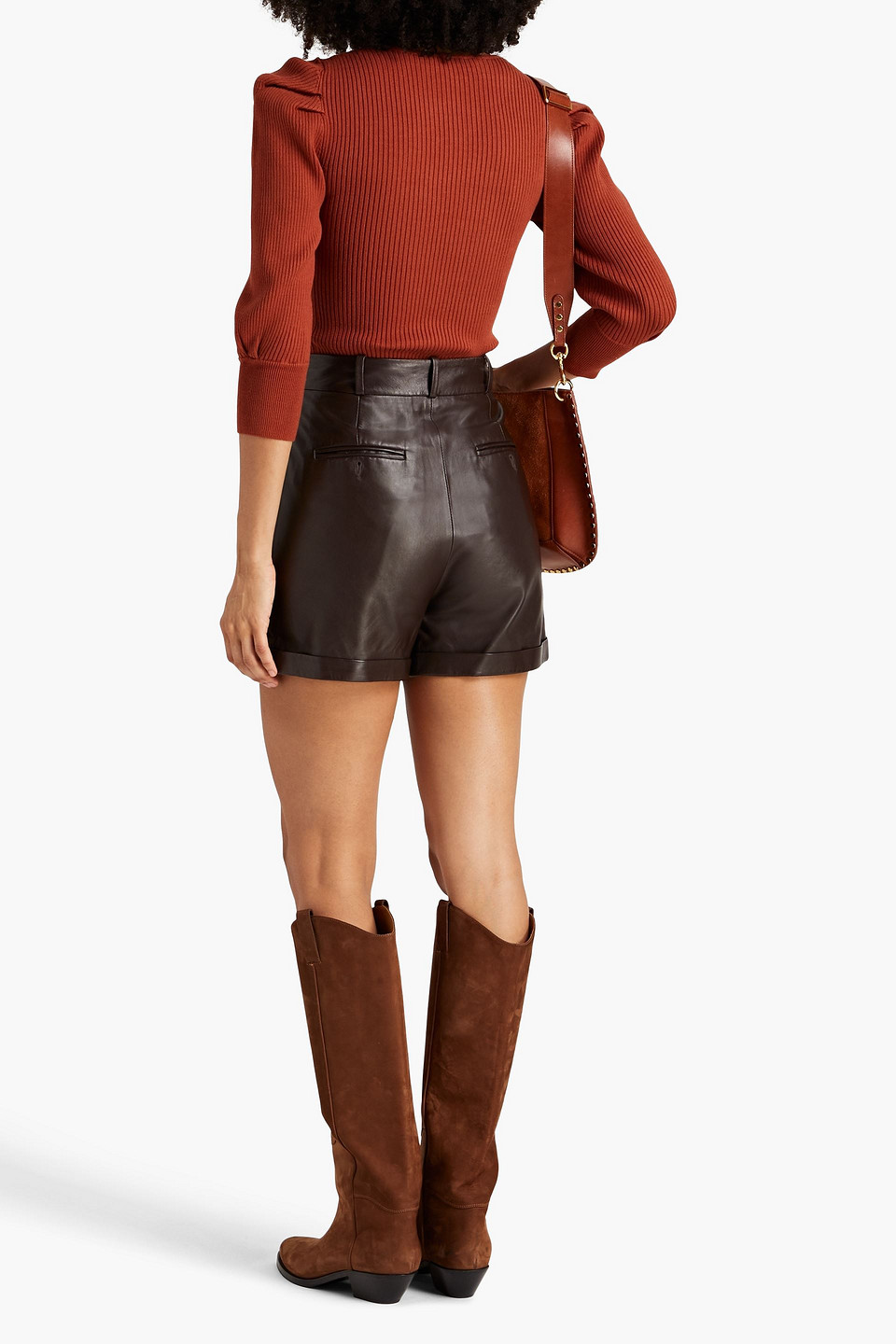 Ba&sh Pullover Aus Rippstrick Mit Raffungen In Brick