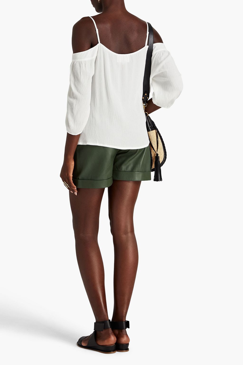 BA&SH Cold-shoulder crepe top