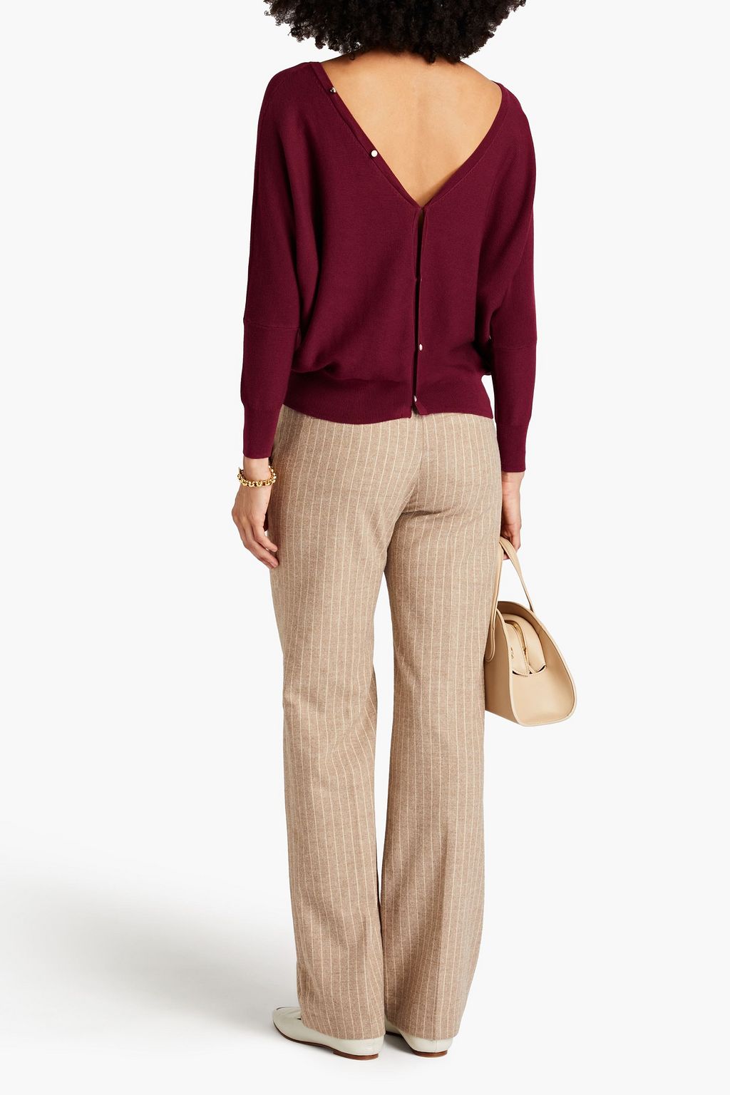 BA&SH Tamo pinstriped flannel straight-leg pants