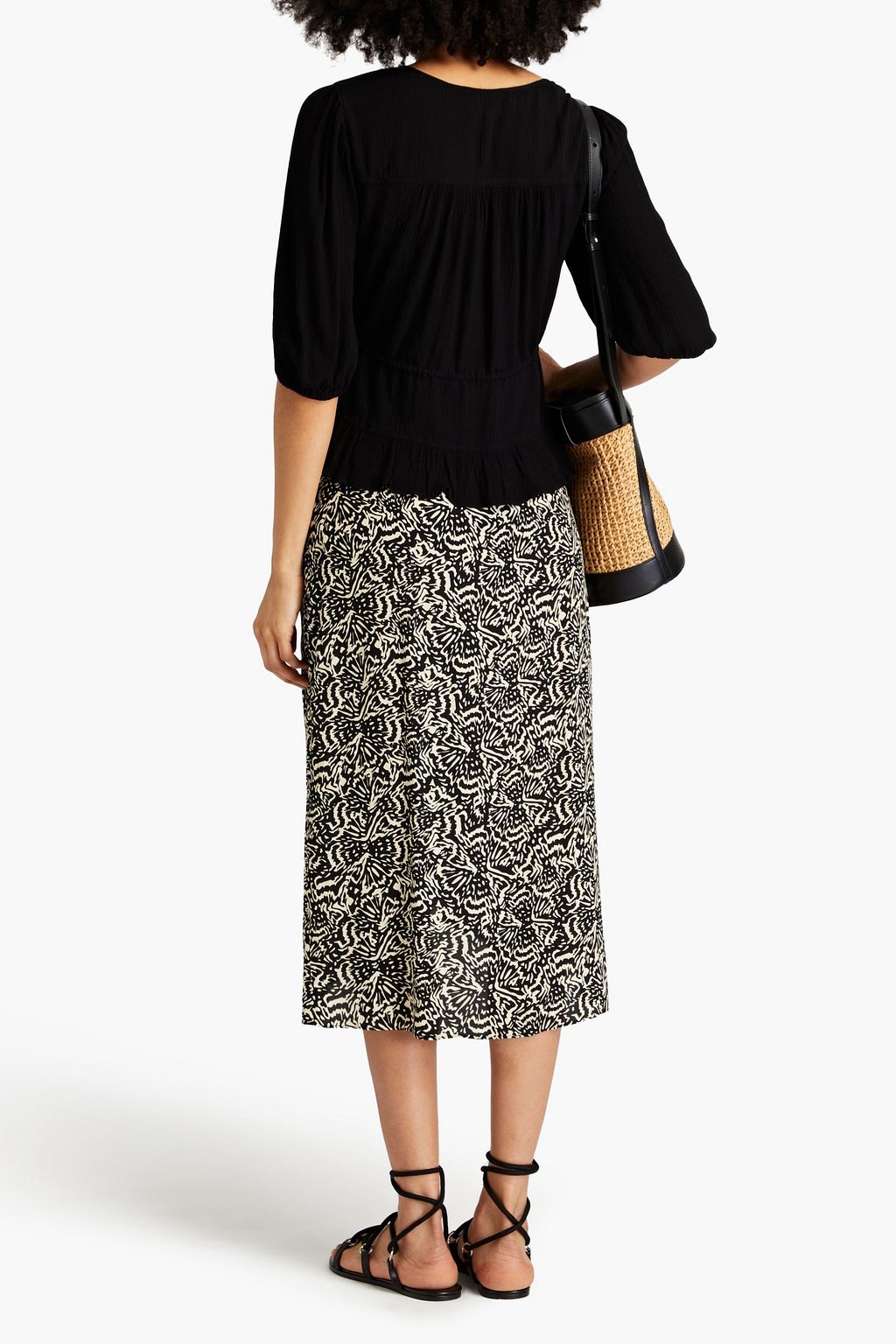 BA&SH Noma crinkled crepe blouse