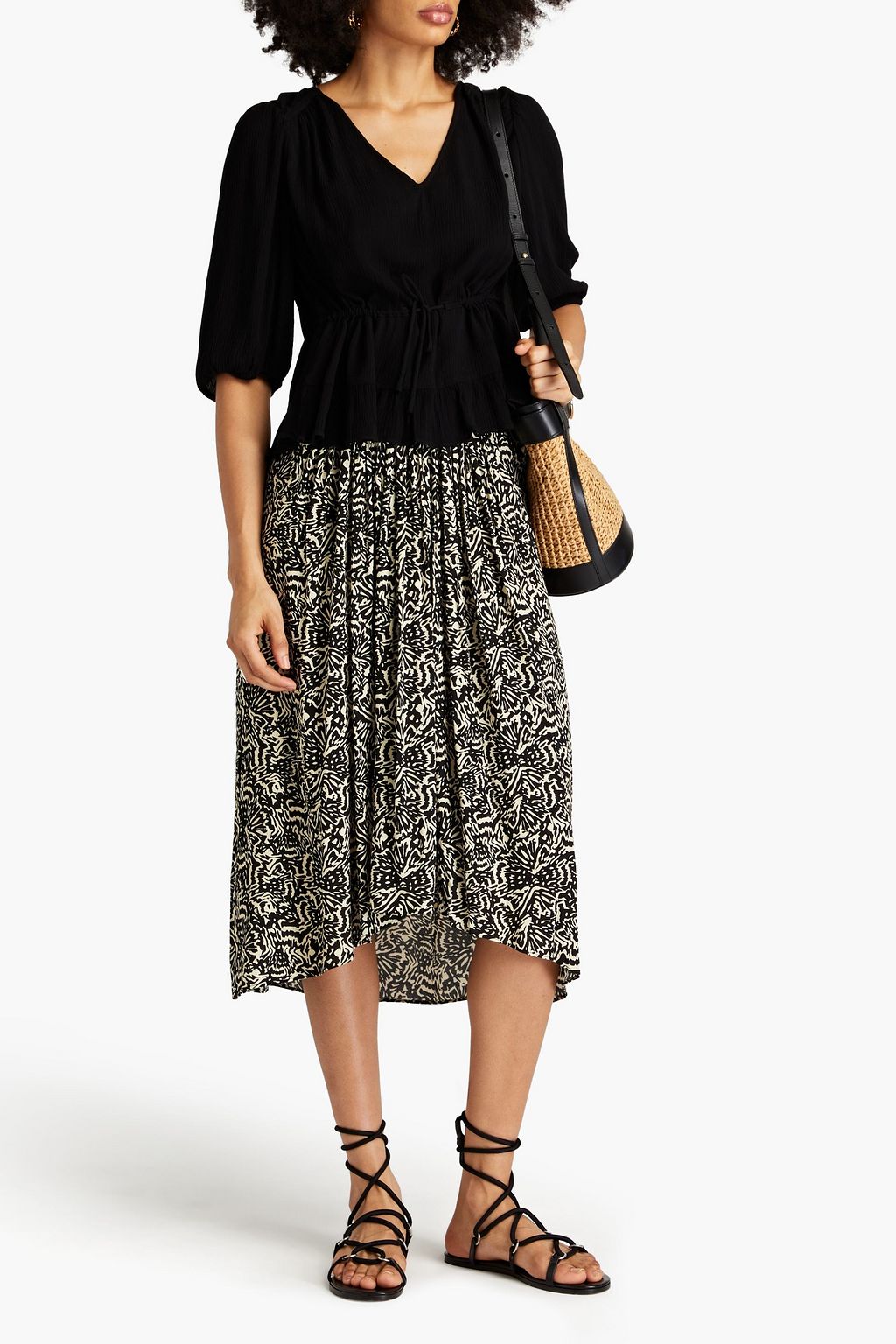 BA&SH Noma crinkled crepe blouse