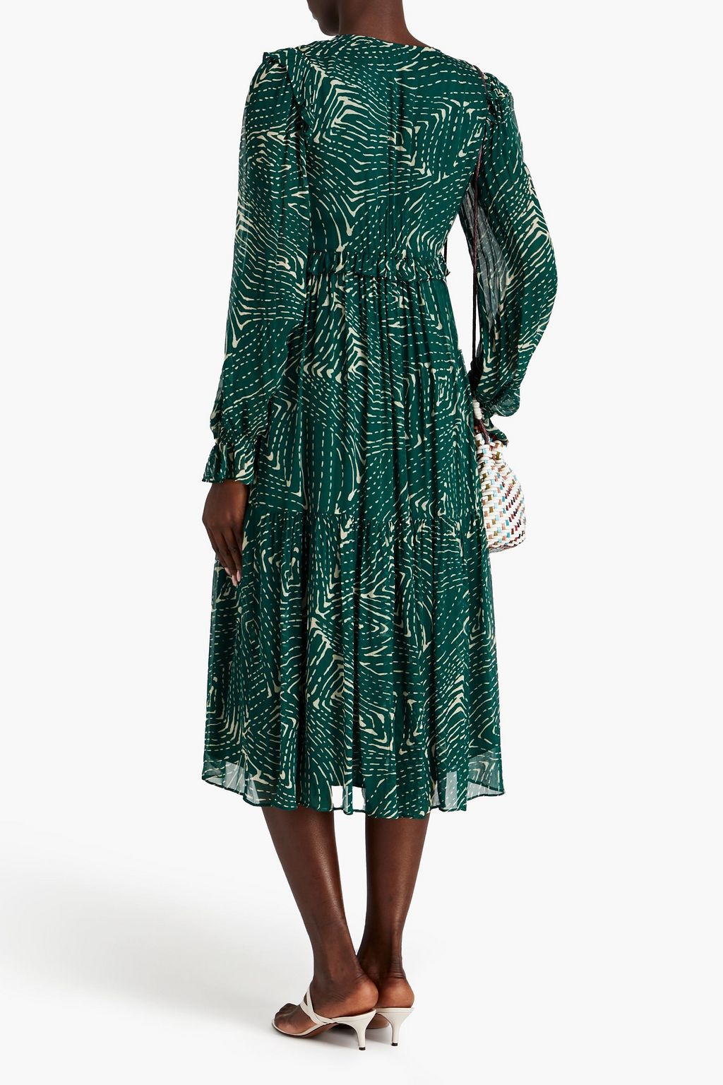 BA&SH Gabriela printed georgette midi dress