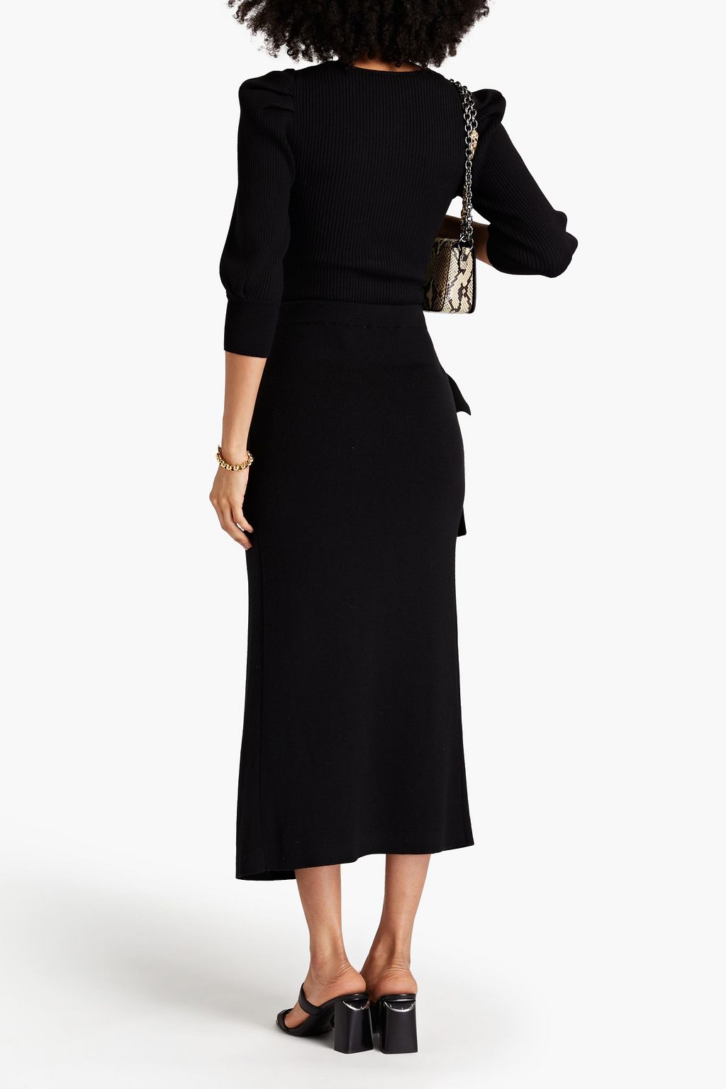 BA&SH Eloha wrapeffect ribbedknit midi skirt THE