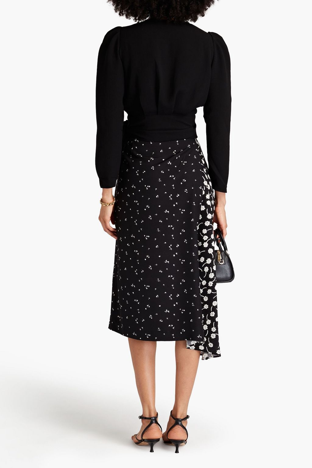BA&SH Oxane cropped pleated crepe wrap top