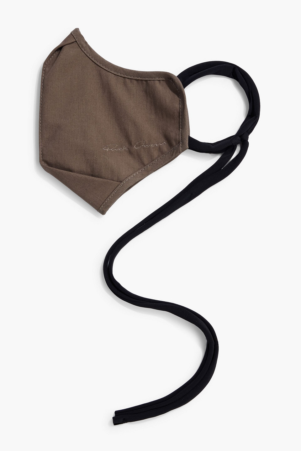 Rick Owens Cotton-poplin Face Mask In Brown