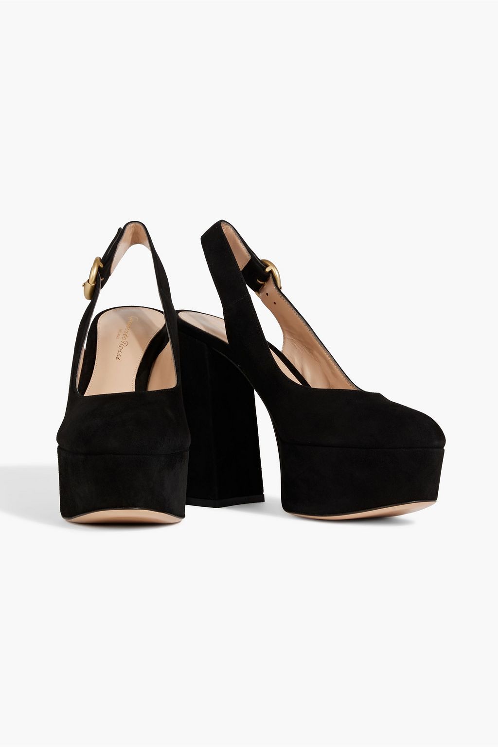 GIANVITO ROSSI Dolly suede platform slingback pumps