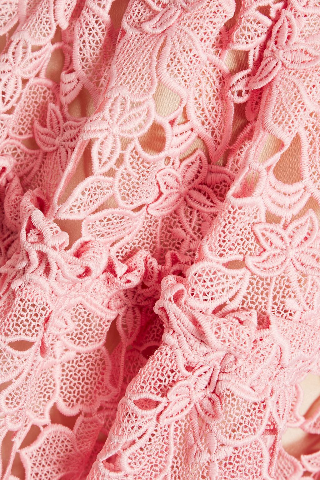 OSCAR DE LA RENTA ギピュールレース ミニワンピース ティアード